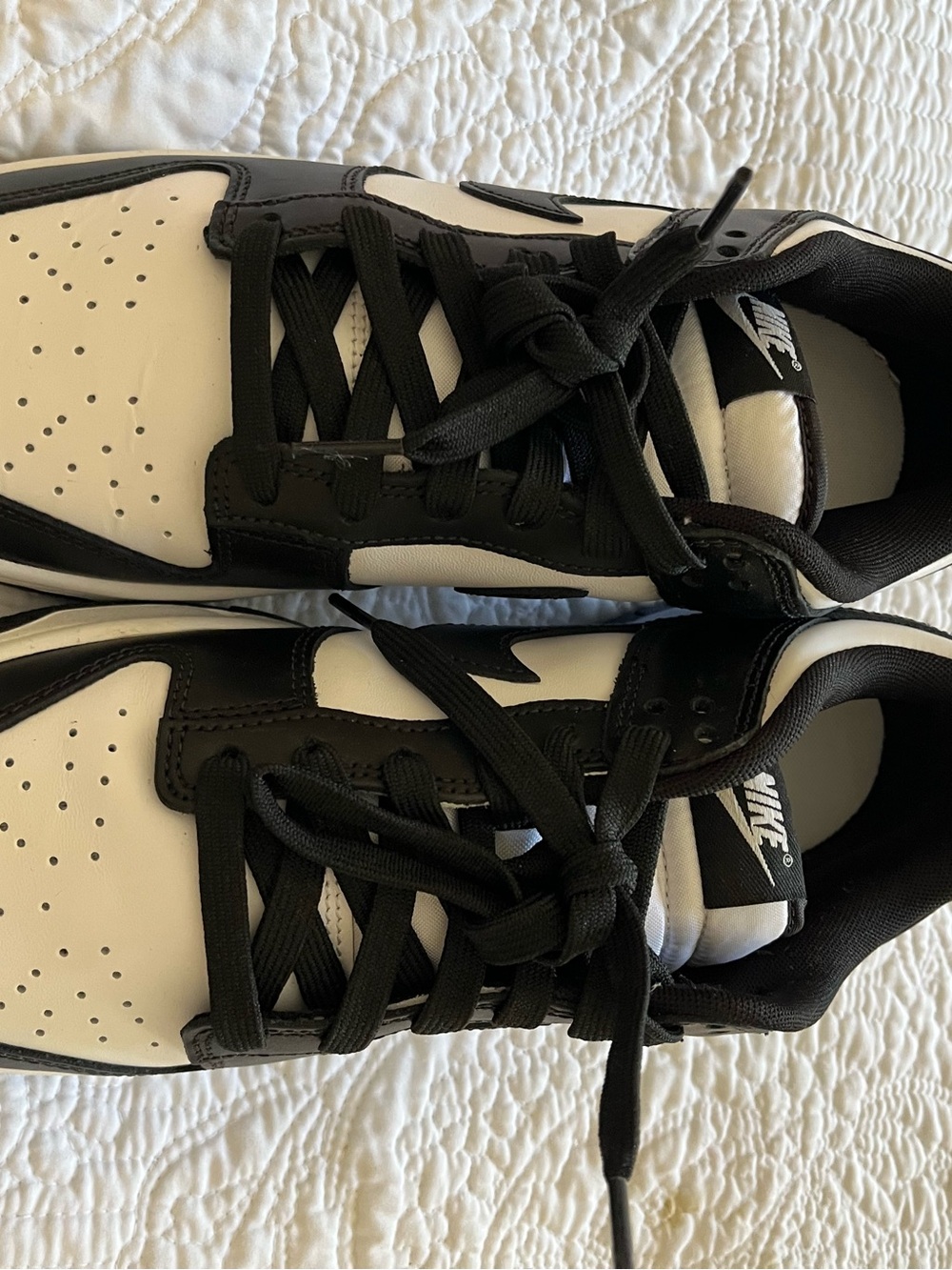 Nike Black and White Low-Top Dunk Sneakers